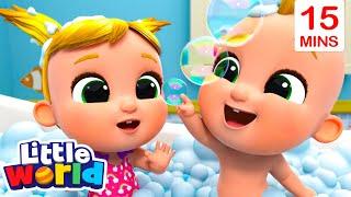 Bedtime Bath Song | Little World |  Bedtime, Wind Down, and Sleep with Moonbug Kids