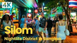 [4K UHD] Walking around Vibrant Nightlife and Shopping District in Silom, Bangkok