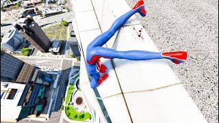 GTA 5 Spiderman Jumping off Highest Buildings (Euphoria Physics/Ragdolls) #31