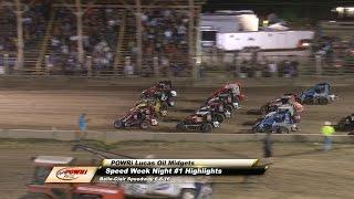 POWRi Lucas Oil Midgets A-Main Midget Highlights from Belle-Clair Speedway 6-8-16