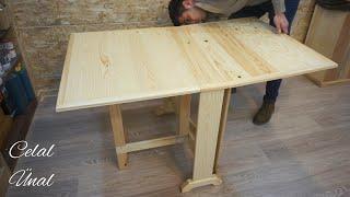 Wooden folding table / How to make a folding table / Folding dining table