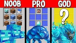 Minecraft Battle : SUPER WATER BOSS CRAFTING CHALLENGE - NOOB vs PRO vs GOD Minecraft Animation