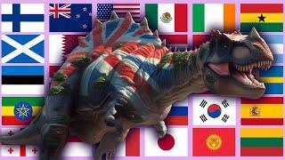 Asking AI to create a Dinosaur for each country 