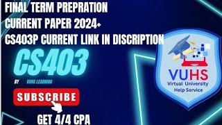 cs403 final term  preparation|cs403 current paper 2024| #cs403current|#cs403currentpaper2024