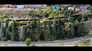 The gifted N scale layout has its first run.