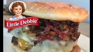 Little Debbie HONEY BUN BURGER on Let's Get Greedy! Food Review #10
