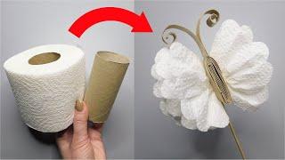 Easy Paper Butterfly Craft DIY  Cheap Home Decor Tutorial  Toilet Paper Roll Recycling Idea