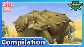 ⭐️ GOGODINO S7 ⭐️ EP22-24 | 30 MIN Compilation 8| Dinosaurs for Kids | Kids Cartoon | Dino Explorers