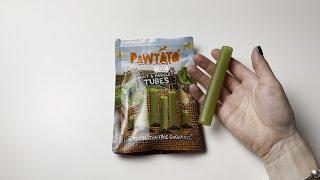 Vegan dog treats Pawtato Tubes Mint & Parsley 90g - Pawtato dog chews - www.pawtatochews.co.uk