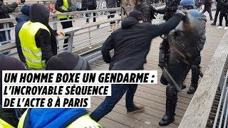 Un homme boxe un gendarme, l'incroyable séquence de l'acte 8 à Paris