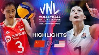 CHN vs.  USA - Highlights | Week 1 | Women's VNL 2024