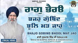 Raag Bhairo - Bhajo Gobind Bhool Mat Jao - Bhai Sukhpal Singh Ji - Fzr Wale - Gurbani - Kirtan