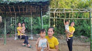 Single mother goes to the market, makes a swing for her child - single mother life.