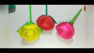 How To Make Caft Paper Rose | vineesh view | tutorial