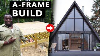 2-Story 1,000sqft MODERN A-FRAME CABIN (DEN Outdoors DIY Build Update)