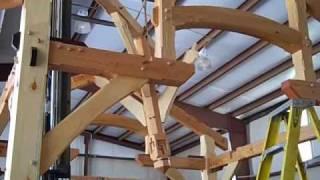 Cabin Creek Timber Frames raises a 12'x12' compound joinery