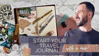 ️ Create a MAP PAGE for your TRAVEL JOURNAL! ️ Scrapbooking journaling tutorial