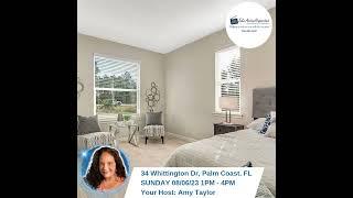 #OpenHouse 34 Whittington Dr Palm Coast FL 08/06/23 1-4pm #happeningnow #modelhome #realestate