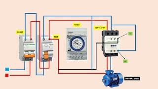 Single-phase motor connection using a timer