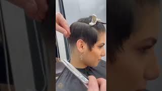 Beautiful Girls long hair to short pixie hair cut #transformation #transformation #pixie #shorthair