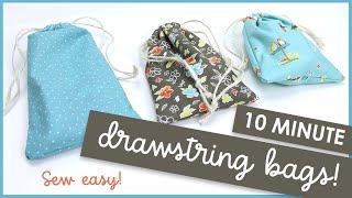 ️ How to Sew a Cute and Simple Drawstring Bag from Fabric Scraps