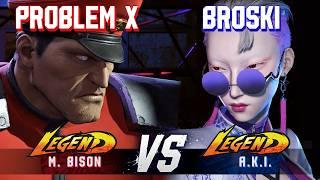 SF6 ▰ PROBLEM X (M.Bison) vs BROSKI (A.K.I.) ▰ High Level Gameplay