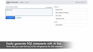 AI Bot writes SQL queries and statements for you in seconds ️