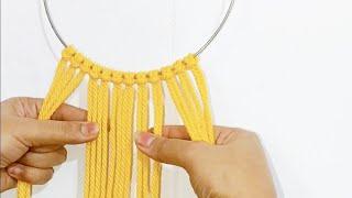 Simple Macrame Wall Hanging - Macrame Wall Hanging Simple with hoop - Macrame