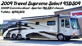 2004 Travel Supreme Select 45DS04 TAG AXLE A Class 500HP Cummins Diesel Pusher @ Porter’s - $104,900