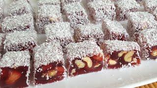 Amazingly Delicious Real Turkish Delight (Lokum) with Pomegranate! Famous Turkish Delight Recipe