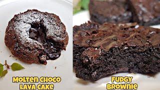 Molten Choco Lava Cake & Fudgy Brownie By Nida's Cuisine