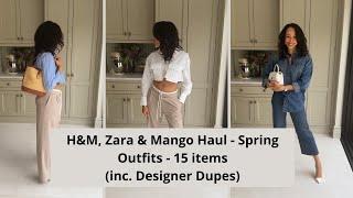 H&M HAUL AND ZARA HAUL - SPRING OUTFITS - CASUAL WEAR - 15 ITEMS (inc. Designer Dupe)