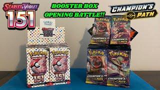 POKEMON 151 BOOSTER BOX vs CHAMPIONS PATH BOOSTER BOX Pokemon Card Opening Battle! (72 pack opening)