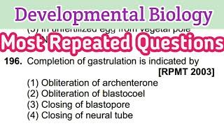 mcq on developmental biology || embryology || biology most repeated questions (15)