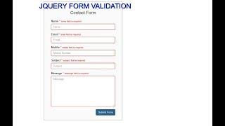 form-validation with jquery in 5 to 6 minutes