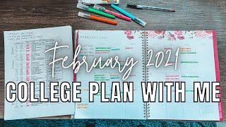 college plan with me february 2021 | color coding, syllabus, organization