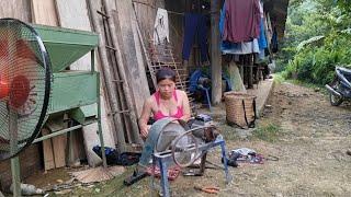 A highland girl helps farmers repair broken tools and machines.