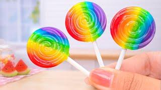  Satisfying Yummy Miniature Rainbow Lollipop Candy Recipe  Easy Tiny Fruit Lollipop Idea for You