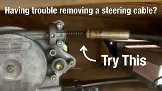 How to remove a steering cable on a boat