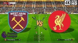 LIVE : West Ham United F.C. Vs Liverpool F.C | Premier League 24/25 PES Game Simulation|