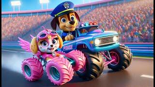 Paw Patrol Ultimate Rescue | SKYE Has A Super Cute Pink Monster Car | Very Funny Story | Rainbow 3