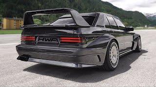 NEW Mercedes-Benz 190E EVO II restomod by HWA feat. 3.0 twin turbo V6 sound | Accelerations, StartUp