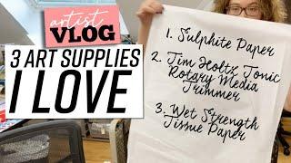 Favorite Art Supplies: Sulphite Paper, Media Trimmer & Wet Strength Tissue - Art Vlog 25