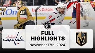 NHL Highlights | Capitals vs. Golden Knights | November 17, 2024