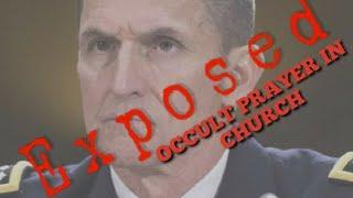 General Flynn's occultic prayer in a church. 7 rays of light? Elizabeth Clare Prophet.