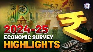 2024-25 ECONOMIC SURVEY HIGHLIGHTS || #economic #budget2025 #economy #upsc #news #nirmalasitharaman