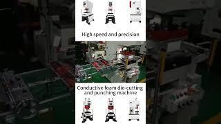 Conductive foam die cutting and servo punch press machine automatic stamping production line #cnc