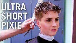 EXTREMELY SHORT PIXIE HAIRCUT -  tutorial HFDZK WMN'S BARBERSHOP