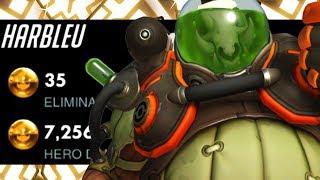 HARBLEU #1 ROADHOG! 35 ELIMS! [ OVERWATCH SEASON 16 TOP 500 ]