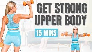 Get Strong UPPER BODY Workout - Intense Home Exercise (WEIGHTS)